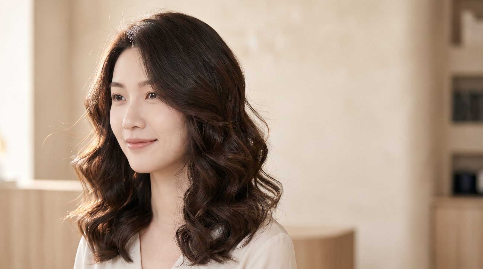 Digital perm C-curl waves by The Gallery Hair Studios